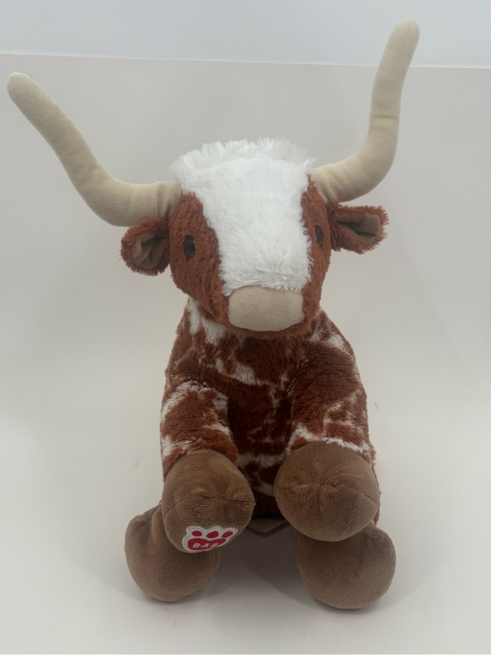 Build-A-Bear Brown and White Longhorn Plush